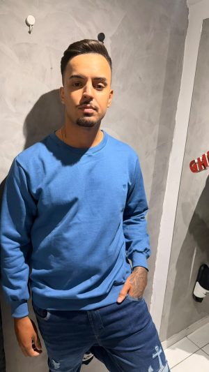 Moletom Gola Careca Casual Polo Wear Azul