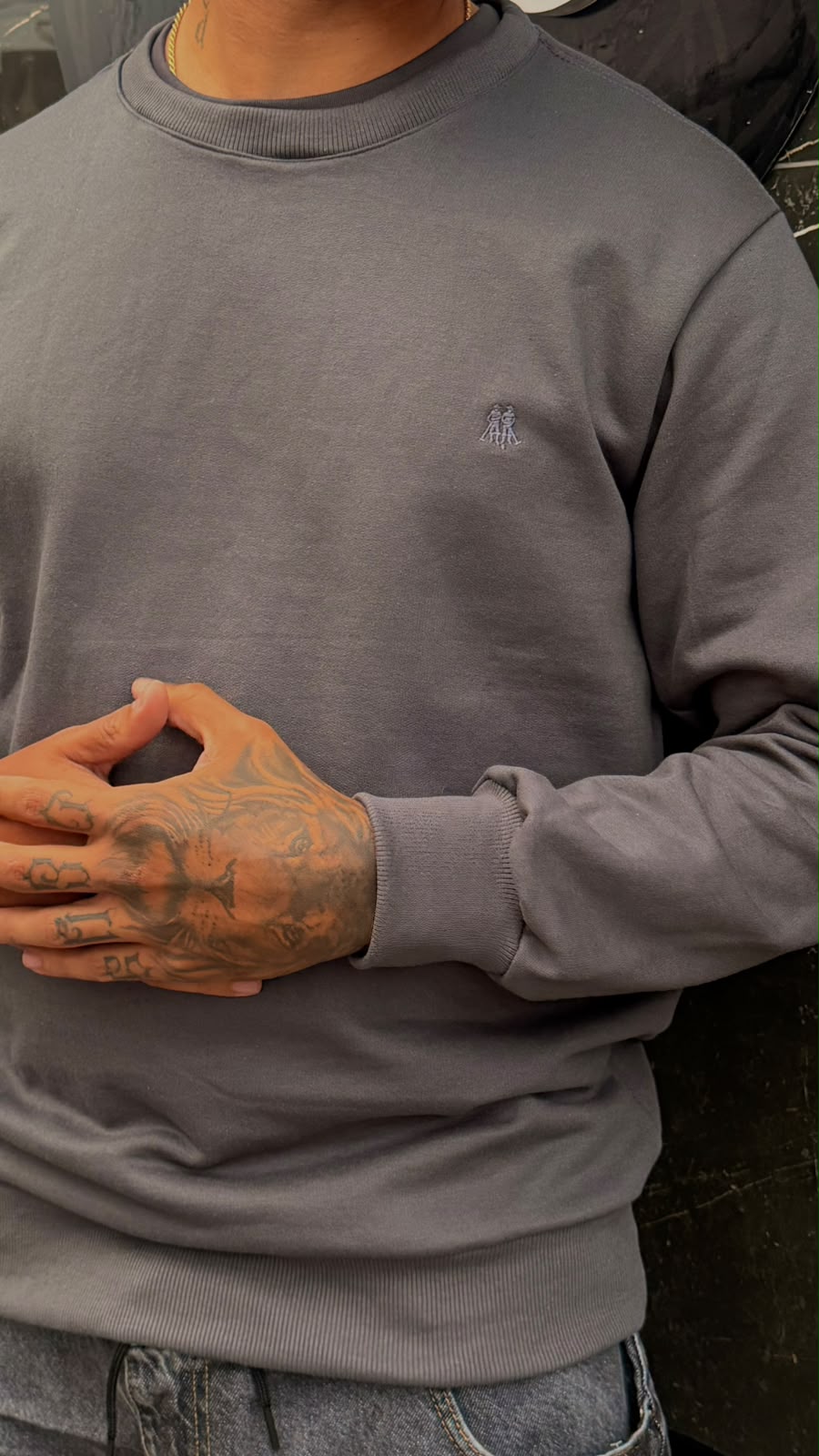 Moletom Gola Careca Casual Polo Wear Cinza - Imagem 2